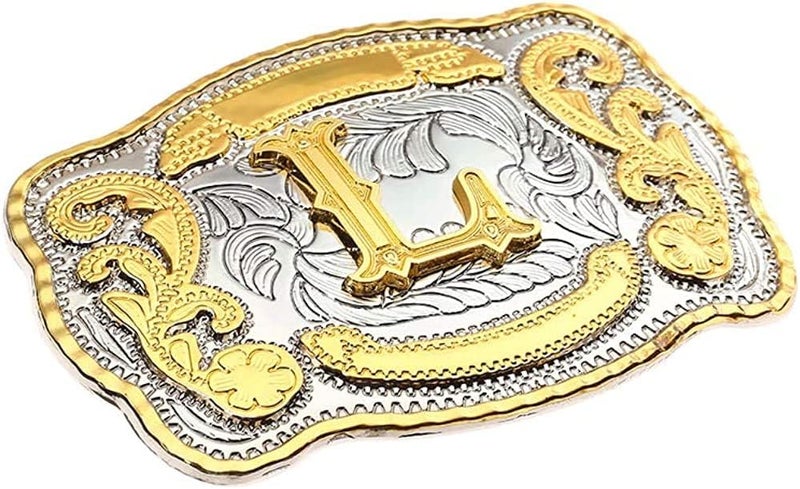 WMG Western Belt Buckle Initial Letters ABCDMRJ to Z Cowboy Belt Buckle, Rodeo Buckles for Men & Women Fits Up to 2 Inch Belts - Image 2